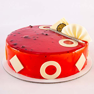 "Round shape Red Berry Gateaux Cake - Half Kg (Bangalore Exclusives) - Click here to View more details about this Product